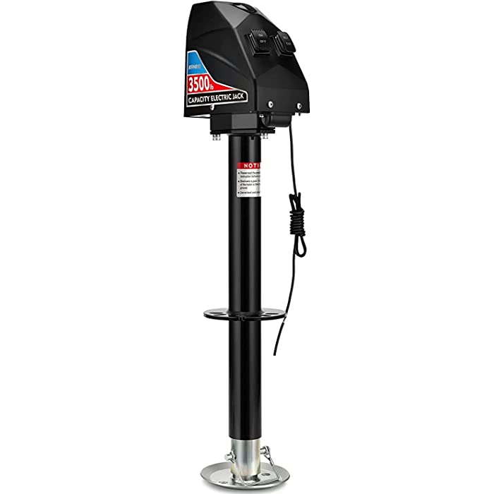 Photo 1 of Kohree Electric Trailer Jack 3700lbs, Heavy Duty RV Electric Power Tongue Jack for Travel Trailer A-Frame Camper, with Drop Leg & Weatherproof Jack Cover, 22" Lift
