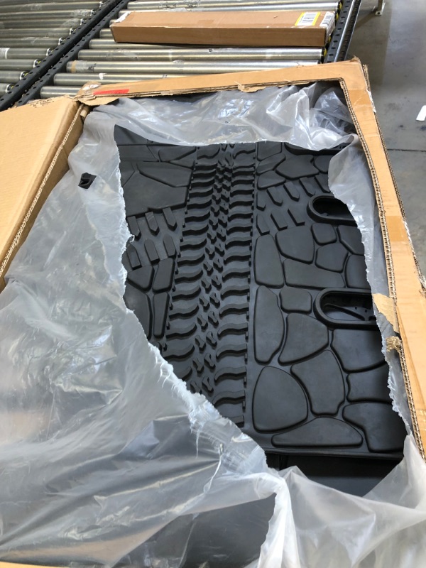 Photo 3 of KIWI MASTER Floor Mats & Cargo Liner Compatible for 2015-2018 Jeep Wrangler JK All Weather Custom Fit Liners - Only Fit Models with Factory Subwoofer 82213860 82214404 Floor & Cargo Mats for JK 4-Door with Subwoofer