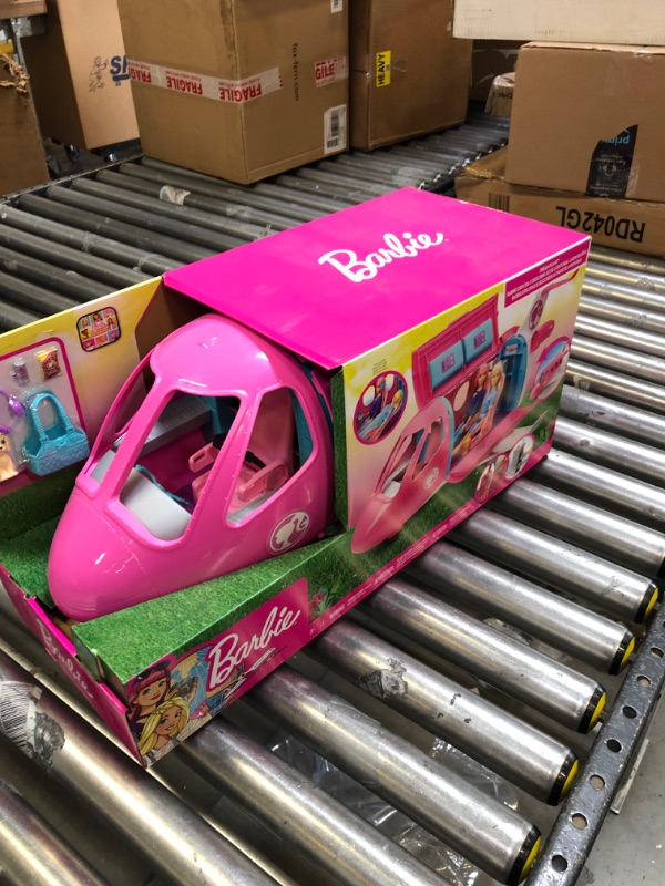 Photo 1 of Barbie Dreamplane Airplane Toys Playset with 15+ Accessories Including Puppy, Snack Cart, Reclining Seats and More Standard