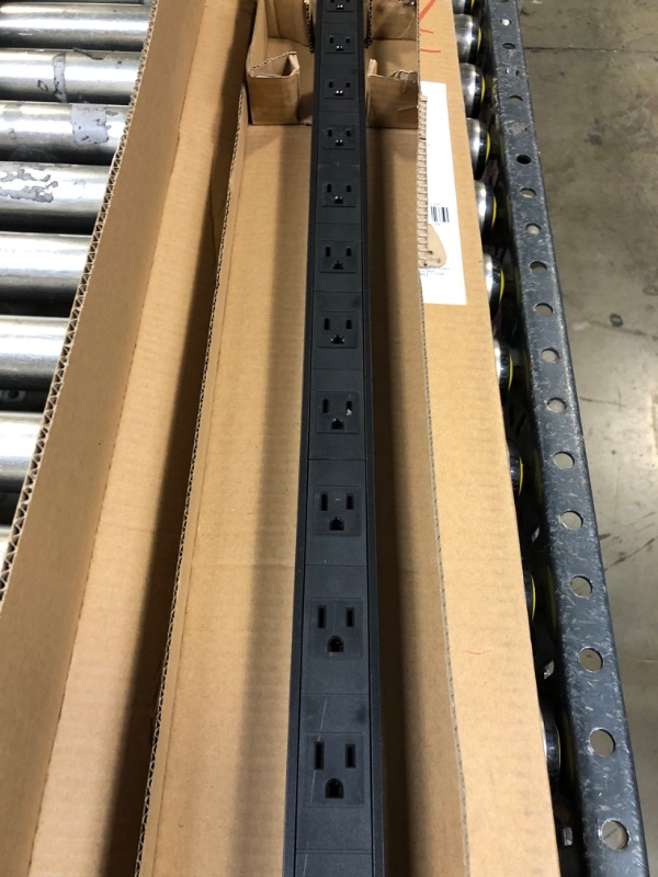 Photo 1 of Amazon Basics Heavy Duty Metal Surge Protector Power Strip with Mounting Brackets - 24-Outlet, 840-Joule (15A On/Off Circuit Breaker) 24 Outlet Power Strip