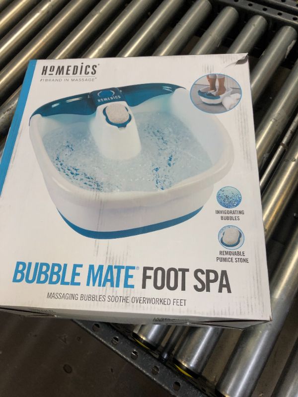 Photo 2 of HoMedics Bubble Mate Foot Spa, Toe Touch Controlled Foot Bath with Invigorating Bubbles and Splash Proof, Raised Massage nodes and Removable Pumice Stone