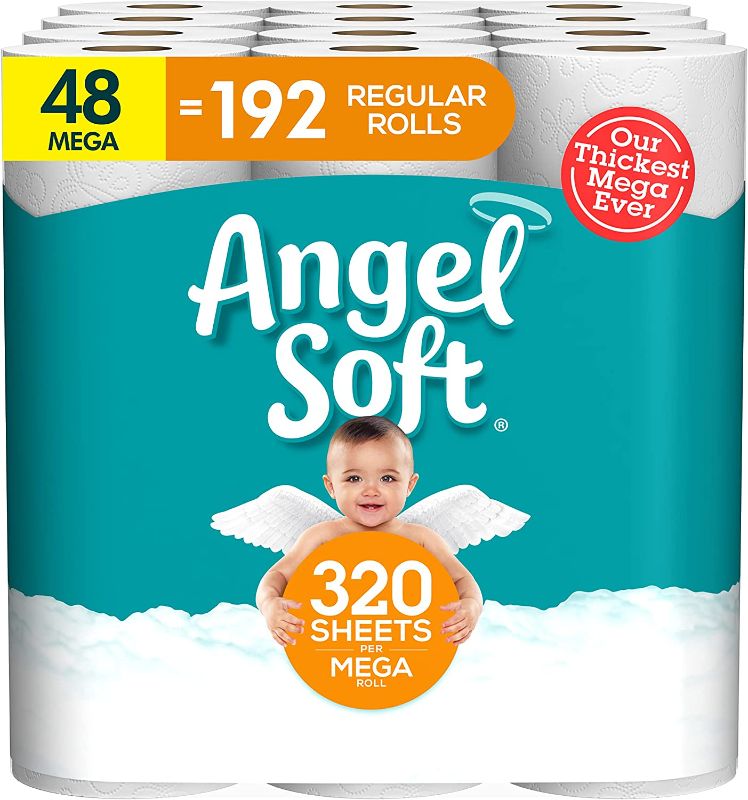 Photo 1 of Angel Soft Toilet Paper, 48 Mega Rolls = 192 Regular Rolls, 2-Ply Bath Tissue---COUNT 4 PACKS 
