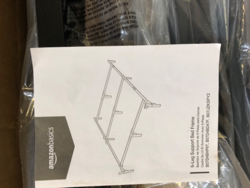 Photo 1 of Amazon Basics Metal Bed Frame, 9-Leg Base for Box Spring and Mattress - Full, 74.5 x 53.5-Inches, Tool-Free Easy Assembly
