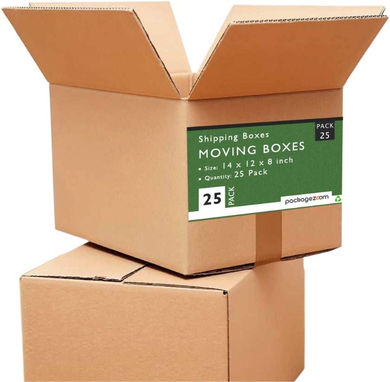 Photo 1 of 14 x 14 x 4 Medium Moving Boxes Pack of 24 Shipping Box
