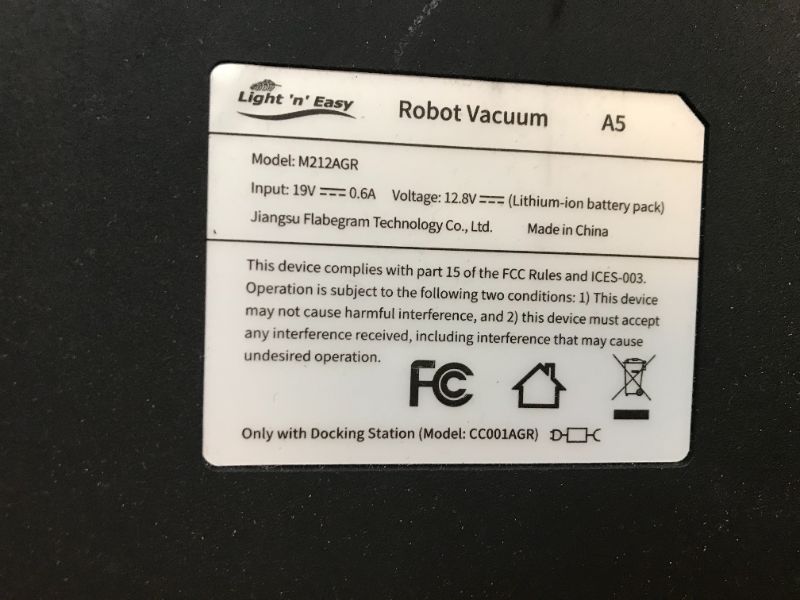 Photo 1 of LIGHT 'N' EASY Robot Vacuum Cleaner A5 Robot Cleaner with Extra-Large dust Collection Box,Self Emptying,Self-Charging,Good for Pet Hair, Hard Floor,Carpet
