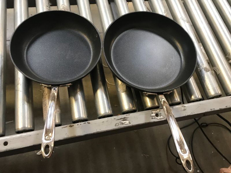 Photo 1 of All-Clad Essentials Nonstick Fry Pan Set, 2-Piece, 10/12inch, Grey