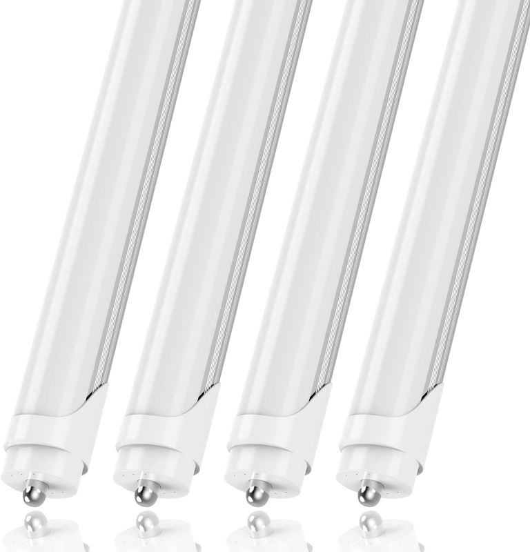 Photo 1 of CNSUNWAY Lighting 8FT LED Bulbs, 45W(100W Equiva.), 6000K Cool White, 5400LM Super Bright, Dual-Ended Power, Ballast Bypass, Frosted Cover, F96T12 Fluorescent Light Bulbs Replacement - 4 Pack
