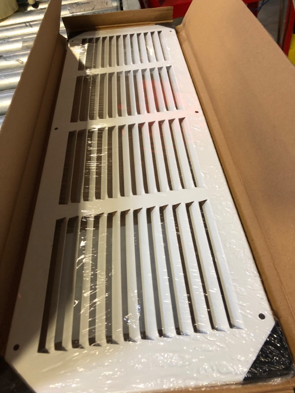 Photo 3 of 22" x 6" Return Air Grille - Sidewall and Ceiling - HVAC Vent Duct Cover Diffuser - [White] [Outer Dimensions: 23.75w X 7.75"h] 22 x 6 White