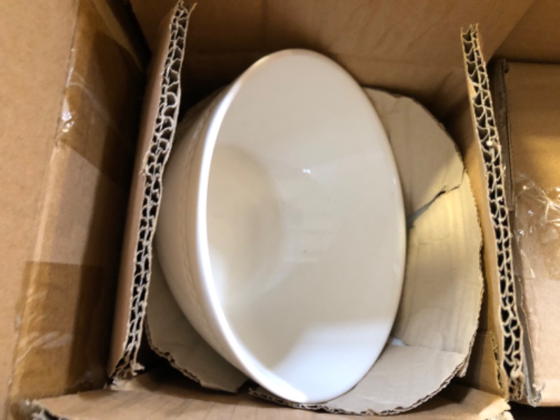 Photo 5 of Mikasa Loria 16-Piece Bone China Dinnerware Set - Dishwasher & Microwave Safe, Service for 4, White Loria Brown Box