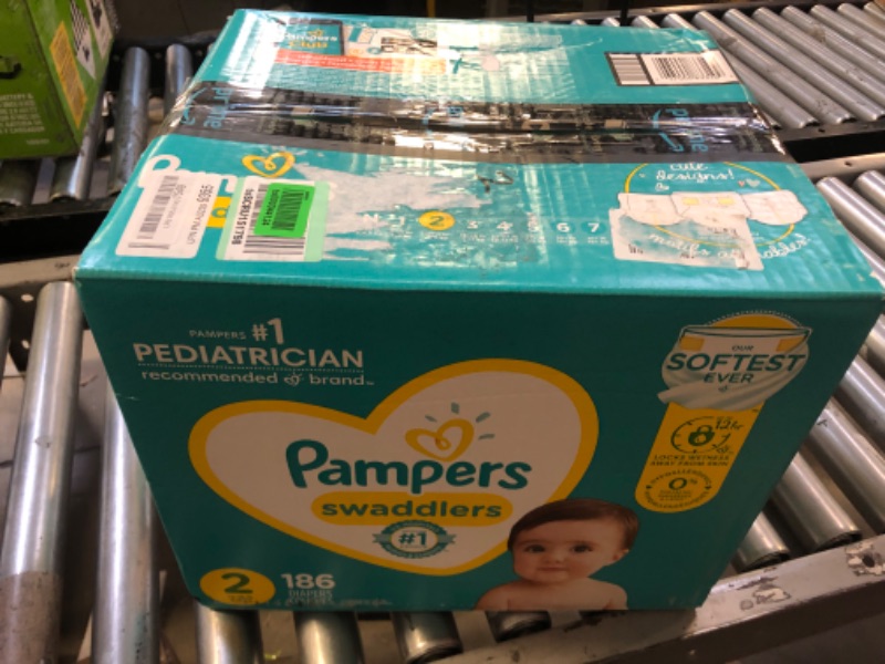 Photo 3 of Diapers Size 2, 186 Count - Pampers Swaddlers Disposable Baby Diapers 