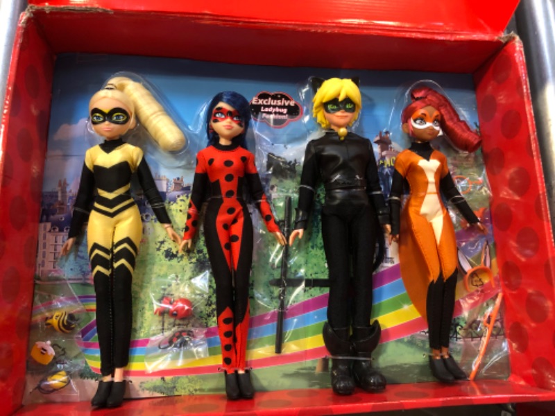 Photo 2 of Miraculous Ladybug Heroez 4-Pack Dolls w/Exclusive Ladybug Doll by Playmates Toys