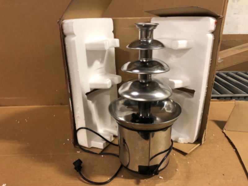 Photo 2 of 
Roll over image to zoom in







Pleasthome 4 Tiers Stainless Steel Chocolate Fondue Fountain,2-Pound Capacity, Easy To Assemble,Perfect For Chocolate, Nacho Cheese, BBQ Sauce, Ranch, Liqueurs