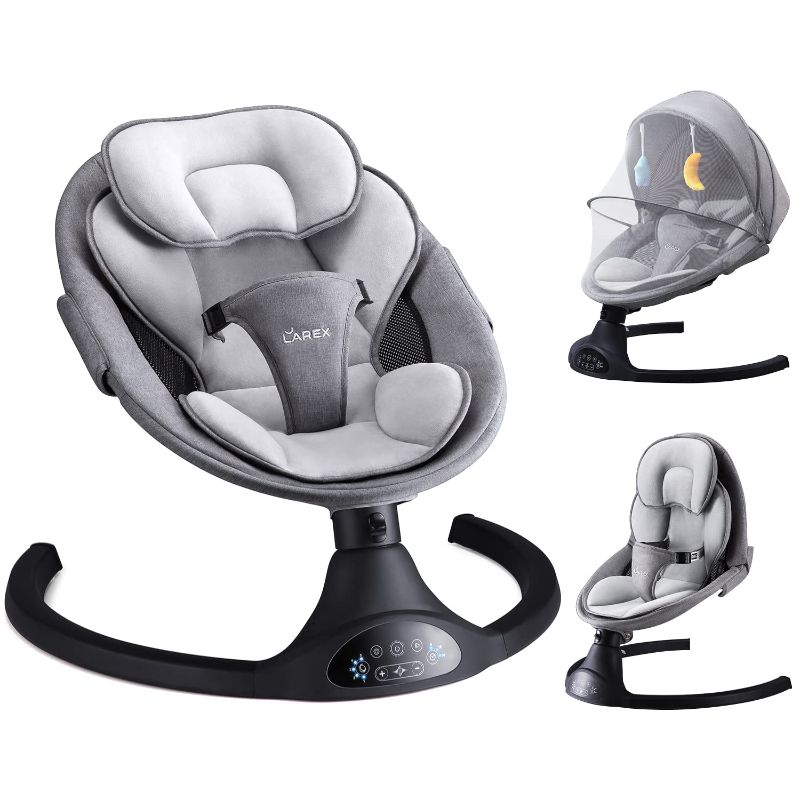 Photo 1 of Baby Swing for Infants | Electric Bouncer for Babies,Portable Swing for Baby Boy Girl,Remote Control Indoor Baby Rocker with 5 Sway Speeds,3 Seat Positions,10 Music and Bluetooth
