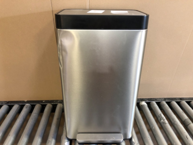 Photo 2 of 13-Gallon Stainless Steel Step Trash Can with Fingerprint-Resistant Finish