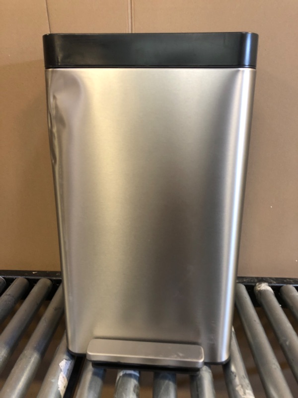 Photo 1 of 13-Gallon Stainless Steel Step Trash Can with Fingerprint-Resistant Finish