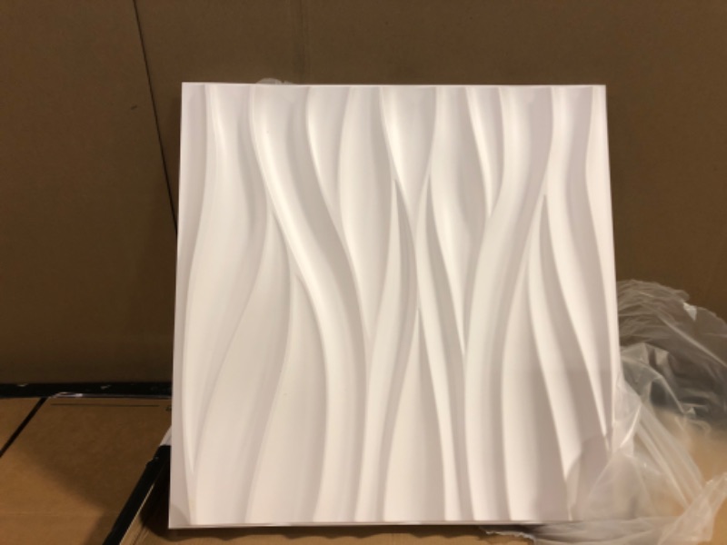 Photo 2 of A la Maison Ceilings ZR-SWP-PW Zephyr Seamless 3D Wall Panels, White, 48 Sq Ft