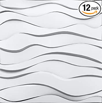 Photo 1 of A la Maison Ceilings ZR-SWP-PW Zephyr Seamless 3D Wall Panels, White, 48 Sq Ft