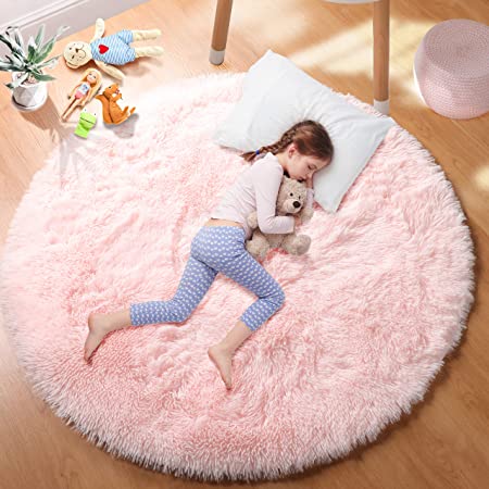 Photo 1 of 
PAGISOFE Super Soft Circle Rugs for Girls Princess Castle Toddlers Play Tent 41” Diameter Circular Area Rugs for Kids Bedroom Baby Room Decor Round Shag...