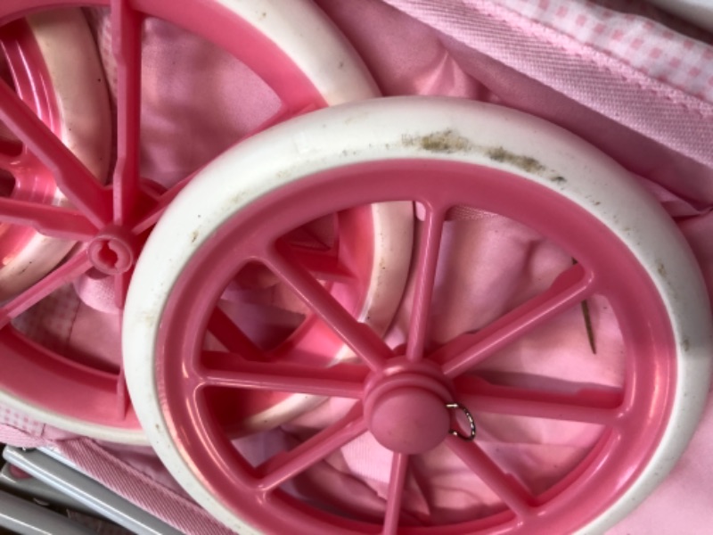 Photo 1 of Badger Basket 3-in-1 Doll Pram, Carrier, and Stroller (fits 18 inch Dolls), Pink Gingham