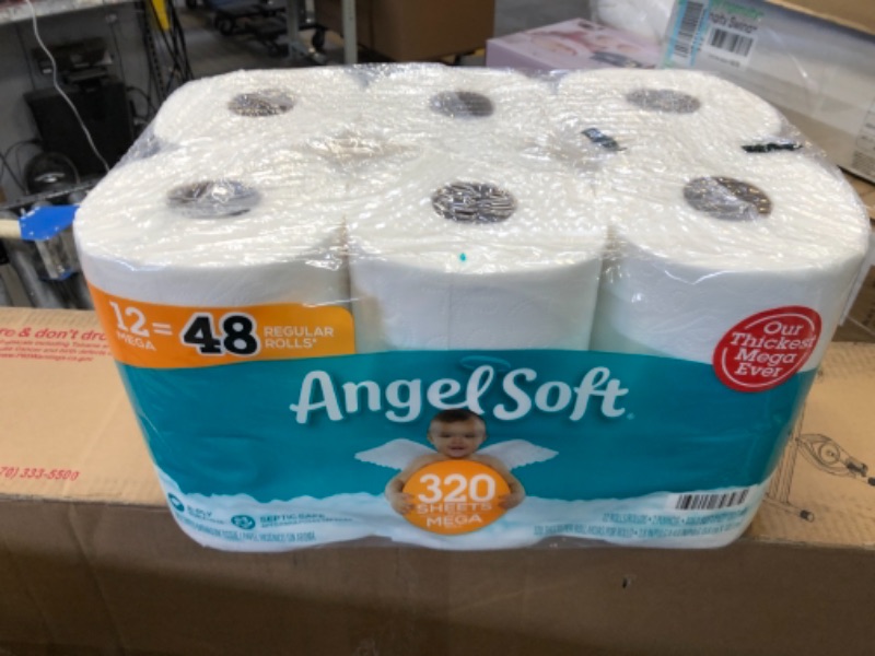 Photo 2 of Angel Soft Toilet Paper, 2-Ply, 12 Mega Rolls = 48 Regular Rolls 