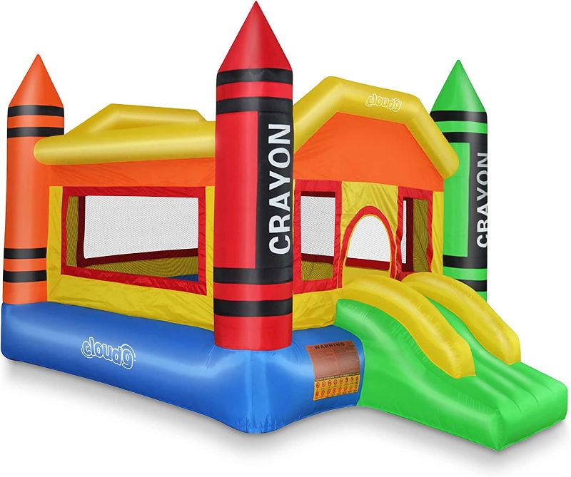 Photo 1 of Cloud 9 Mini Crayon Bounce House with Slide, Inflatable Bouncer for Kids, Without Blower
