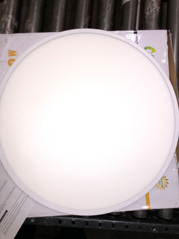 Photo 3 of 48W Dimmable LED Flush Mount Ceiling Light, 20 Inch Large Modern Round Ceiling Light with Remote Control, 3000K-6500K Selectable, Super Slim Flat Panel Lights for Bedroom Kitchen Living Dining Room White 20 inch