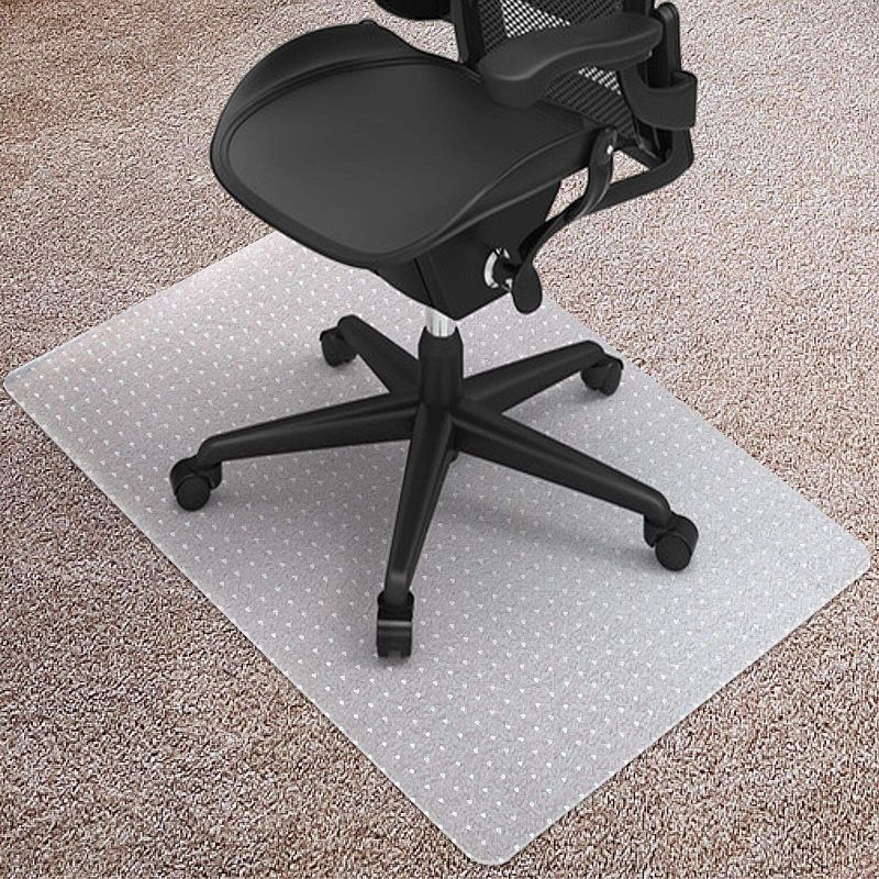 Photo 1 of Kuyal Desk Chair Mat for Carpet, 36'' x 48'' Rectangle Transparent Mats for Chairs Good for Desks, Office and Home, Easy Glide, Protects Floors for Low and No Pile Carpeted Floors