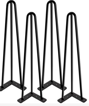 Photo 1 of 34" Metal Black Table Legs (Set of 4) - Heavy Duty Hairpin Legs (900 Lbs), DIY Furniture Legs Project with Rubber Floor Protector for Coffee Tables, Sofas, Desk Chairs, Bedside Tables