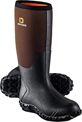 Photo 1 of (Size Men 7) DRYCODE Rubber Boots for Men, Waterproof Insulated Rain Boots with Steel Shank, 5mm Neoprene Durable Hunting Boots