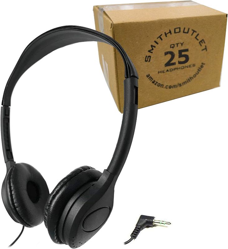 Photo 1 of SmithOutlet 25 Pack Over The Head Low Cost Headphones in Bulk