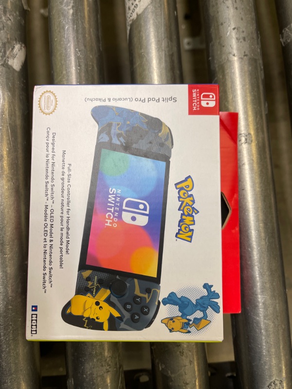 Photo 2 of HORI Nintendo Switch Split Pad Pro (Pikachu & Lucario) - Ergonomic Controller for Handheld Mode - Officially Licensed by Nintendo & Pokémon