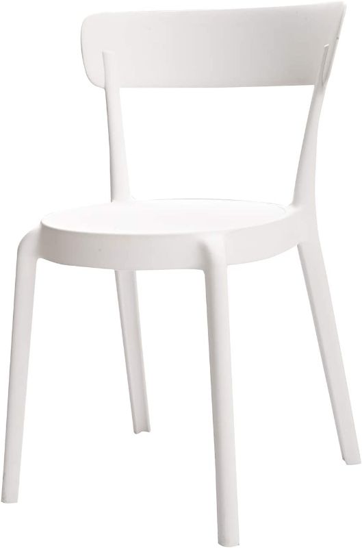 Photo 1 of Amazon Basics White, Armless Bistro Dining Chair-Set of 2, Premium Plastic FACTORY SEALED 