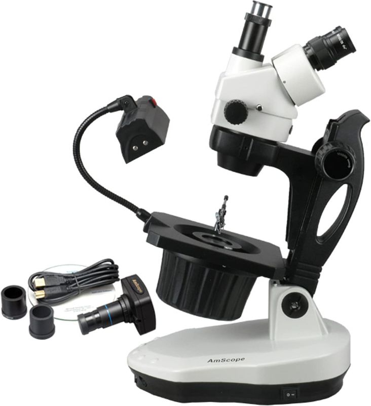 Photo 1 of AmScope GM400TZ-M Digital Trinocular Gemology Stereo Zoom Microscope