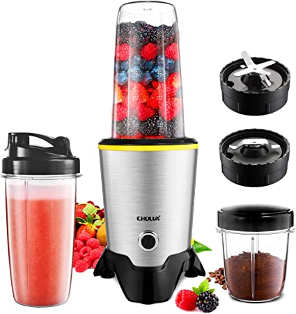Photo 1 of CHULUX 1000W Personal Bullet Blender for Shakes and Smoothies,Nutritional Blender for Kitchen with Blending and Grinding Blades,Tritan 32+15 oz Travel Bottles for Fruits,Vegetables,Coffee Beans