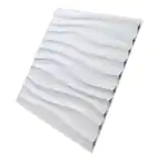 Photo 1 of 19.7 in. x 19.7 in. White PVC 3D Wall Panels Wavy Wall Design (12-Pack)
