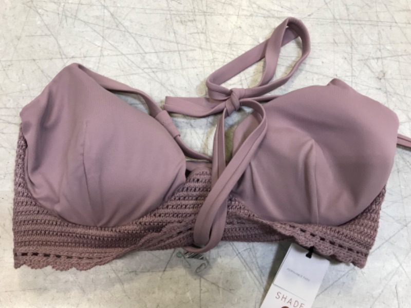 Photo 1 of SIZE 32 B - Women's Longline Crochet Detail Bikini Top - Shade & Shore™

