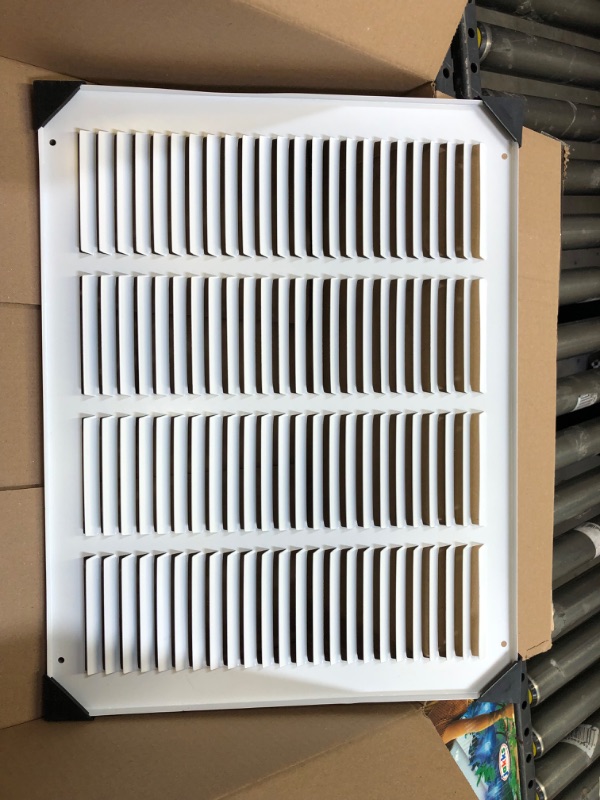 Photo 3 of 16"w X 12"h Steel Return Air Grilles - Sidewall and Ceiling - HVAC Duct Cover - White [Outer Dimensions: 17.75"w X 13.75"h]