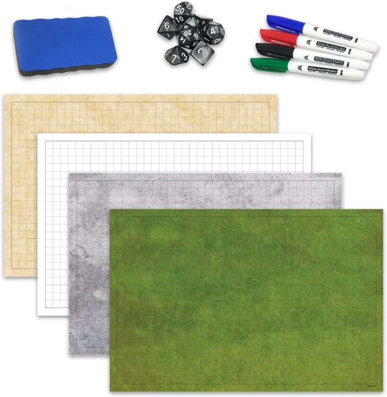 Photo 1 of 
RPG Battle Game Mat?Roleplaying Dry-Erase Grid Map For Dungeons & Dragons, Pathfinder & MMORPG Role Play Games?4 Tabletop Adventure Gaming...