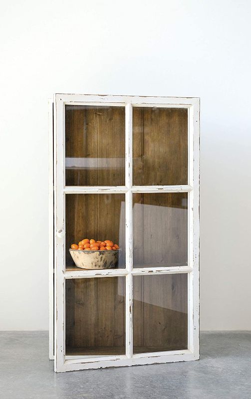 Photo 4 of 
Creative Co-Op Antique White Wood Wall 3 Shelves Cabinet