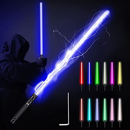 Photo 1 of Light Saber Dueling Light Saber 12 Colors Rechargeable Lightsaber with Sound Include Flash-on-Clash Light Up Sabers for Kids Adults Cosplay Toy Premium Aluminum Alloy Hilt Force Light Sword
