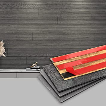 Photo 1 of Art3d Wall Planks Peel and Stick Wood, Heavy Grey (16 Sq Ft)
