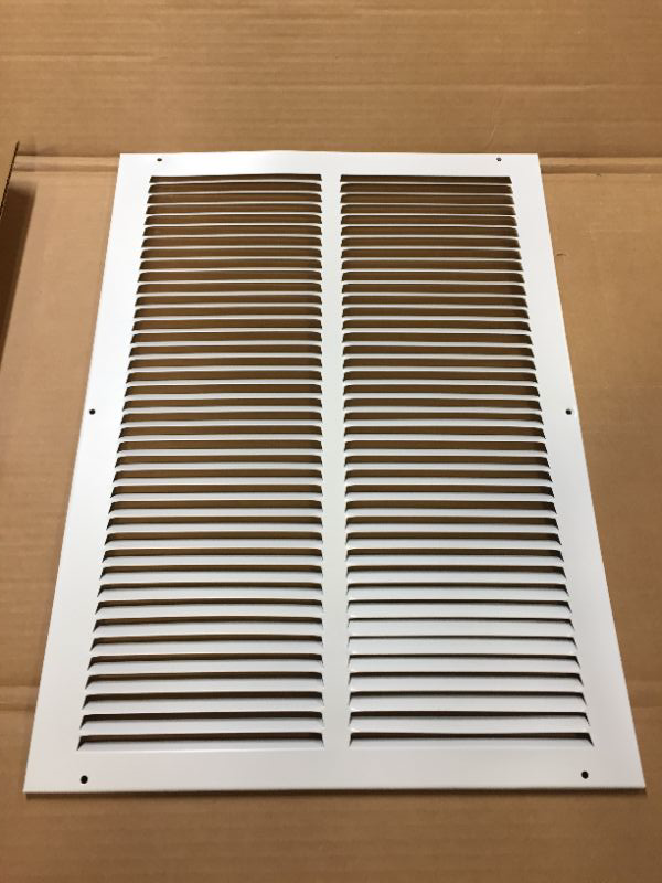 Photo 2 of 14"w X 20"h Steel Return Air Grilles - Sidewall and Ceiling - HVAC Duct Cover - White [Outer Dimensions: 15.75"w X 21.75"h] 14 X 20 White