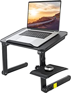 Photo 1 of FreeCon Laptop Stand Adjustable Height with Mouse Pad, Portable Bed Desk Riser for Laptop and Writing Folding Computer Standing Holder Ergonomic Table Tray for Sofa Couch

