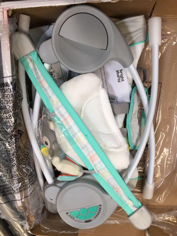 Photo 1 of Bright Starts Whimsical Wild Portable Compact Automatic Deluxe Baby Swing with Music and Taggies, Newborn and up