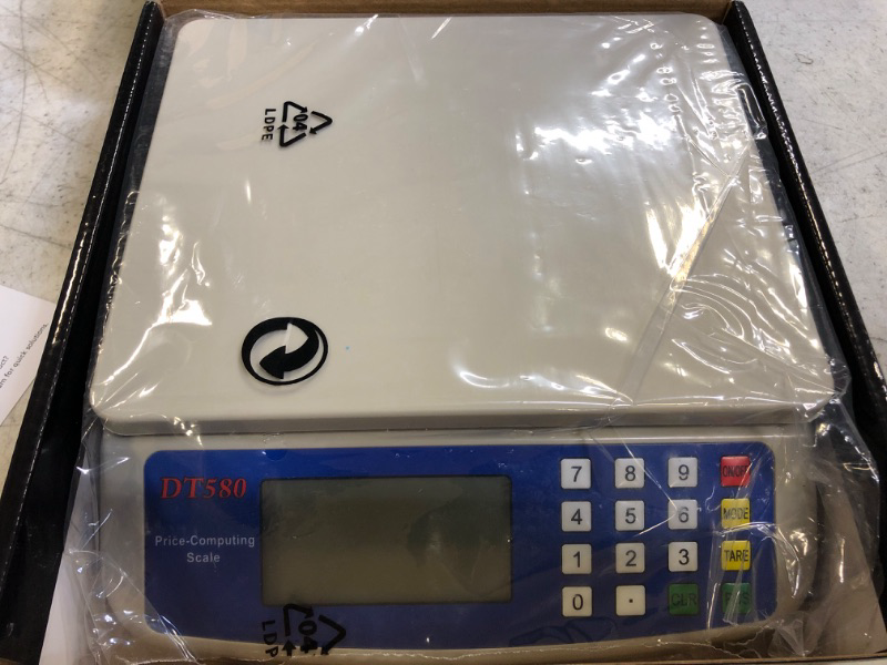 Photo 1 of 30kg x 1g Electronic Computing Scale, MOCCO LCD Digital Commercial Food Produce Scales 66LB Capacity with AC Adapter for Meat Weighting Kitchen Stores Restaurant Market
