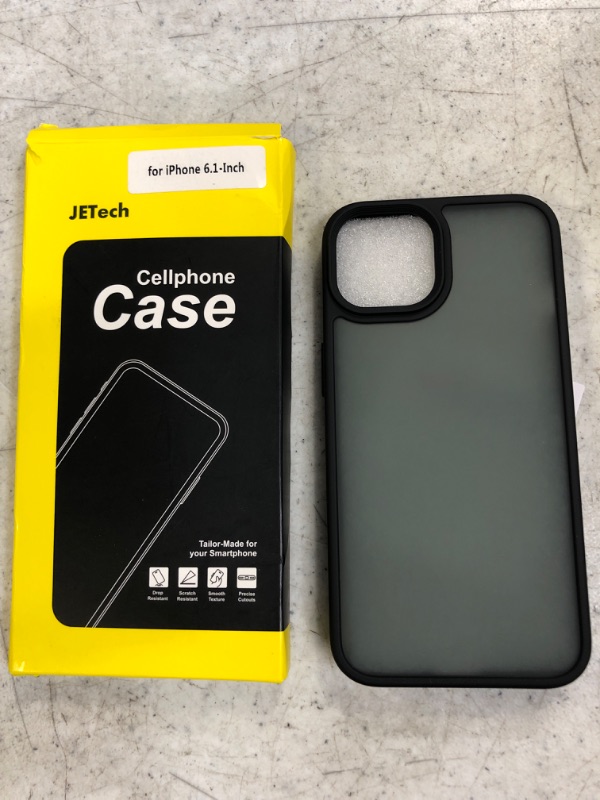 Photo 2 of JETech Matte Case for iPhone 14 6.1-Inch, Shockproof Military Grade Drop Protection, Frosted Translucent Back Phone Cover, Anti-Fingerprint (Black)