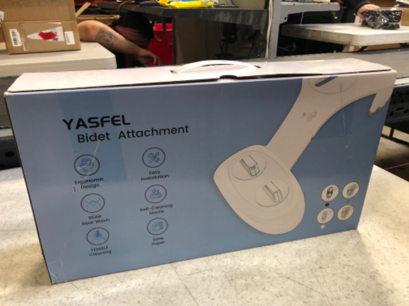 Photo 3 of YASFEL Bidet Attachment for Toilet, Non-Electric Self-Cleaning Bidet Seat Attachment, Fresh Cold Bidet Attachment for Feminine/Posterior Wash, with Adjustable Pressure Control (Blue/White) Blue White