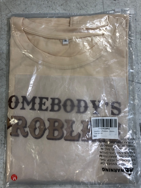 Photo 1 of "Somebody's Problem" Women's T Shirt (Apricot) -- Size Medium