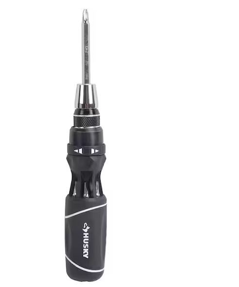 Photo 1 of 12-in-1 Quick-load Ratcheting Screwdriver with 6 Driver Blades in Handle
