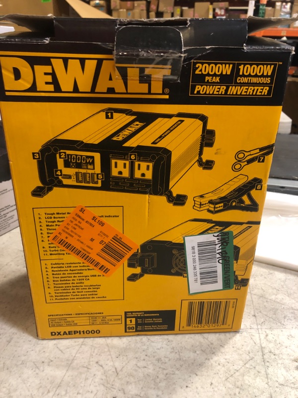 Photo 2 of DEWALT DXAEPI1000 Power Inverter 1000W Car Converter & DXAEPI140 Power Inverter 140W Car Converter: 12V DC to 120V AC Power Outlet with Dual 3.1A USB Ports Car Converter + Car Converter